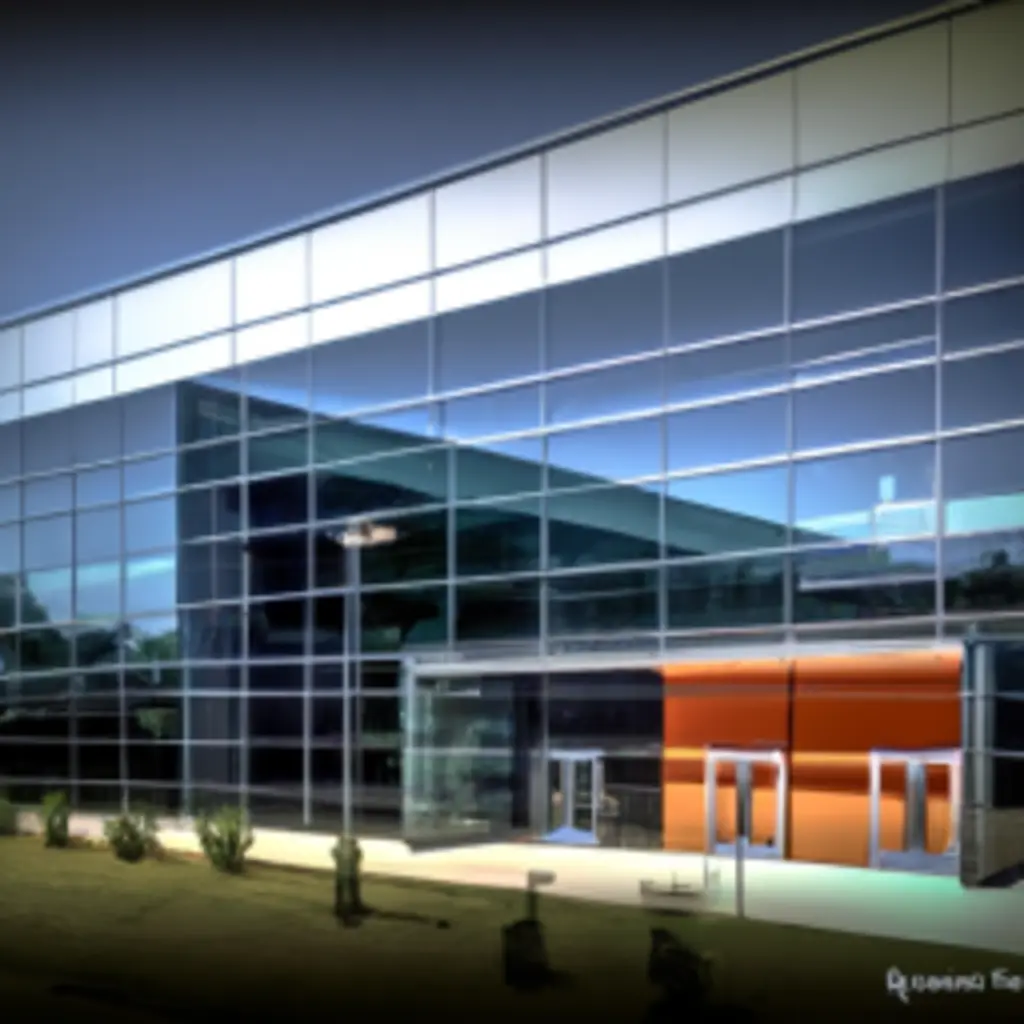 Bildtext Eine Strae mit Büro- und Gewerbegebäuden in Aschheim umgeben von Grünflächen