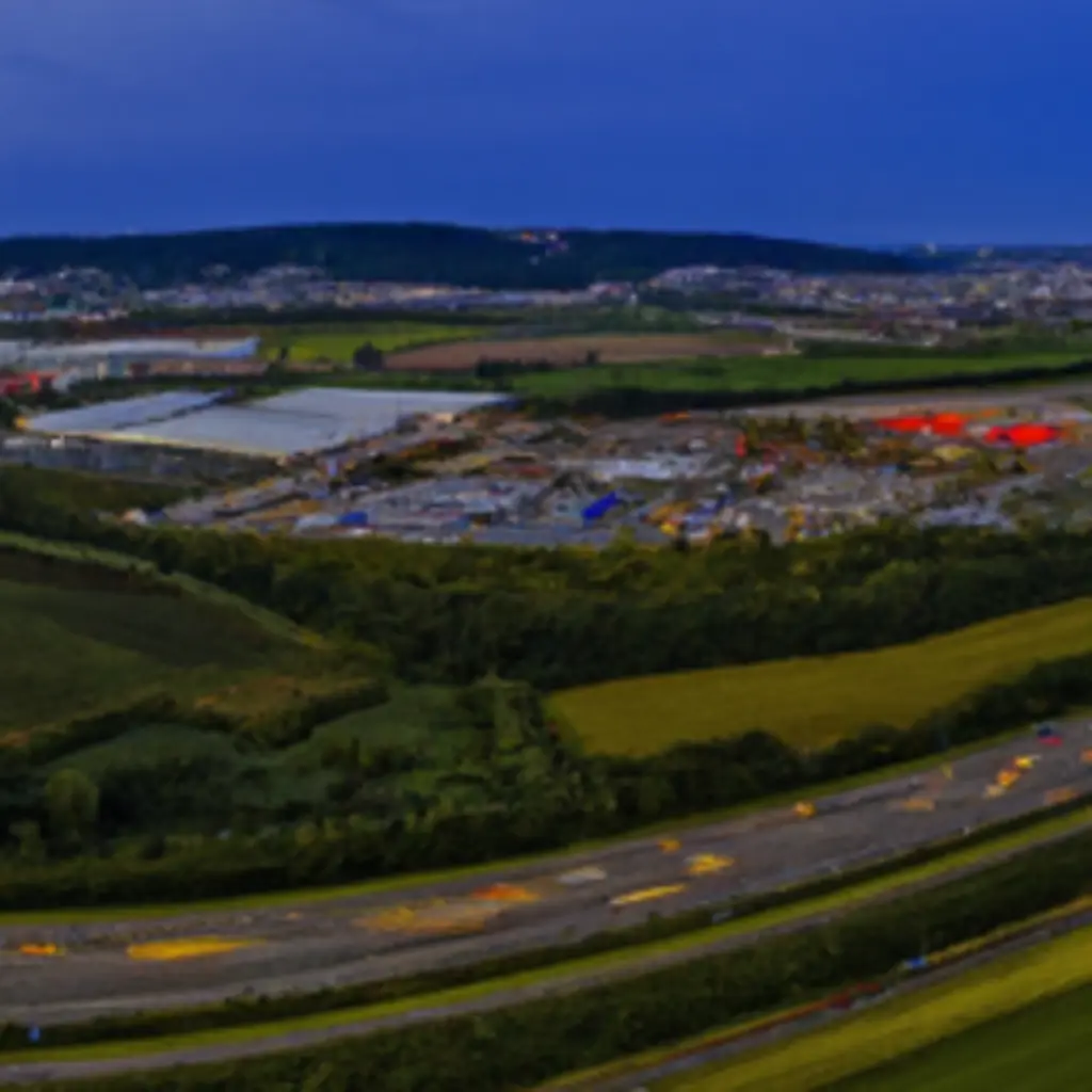 Luftbild von Aschheim bei München und der Autobahn A hervorragende Logistikinfrastruktur