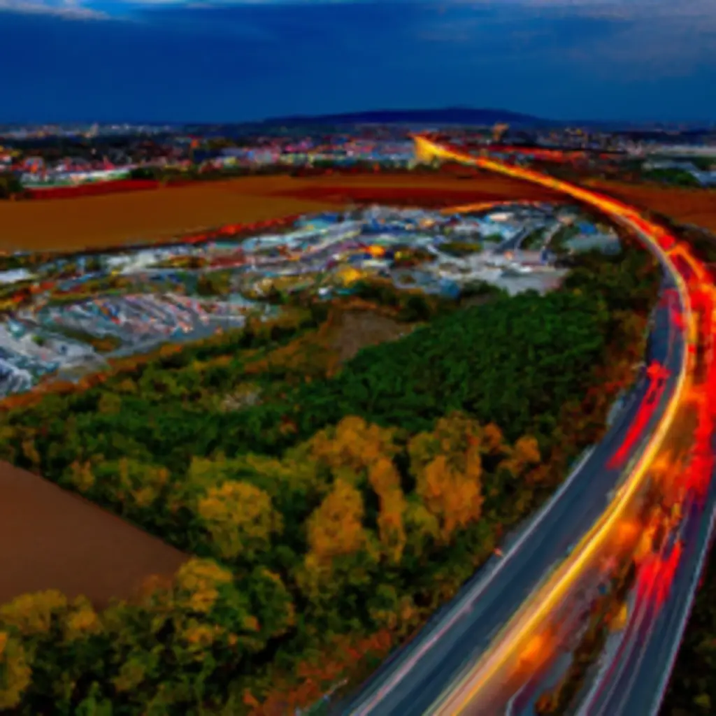 Luftaufnahme von Aschheim bei München und der Autobahn A zur Darstellung ihrer strategischen Logistikvorteile