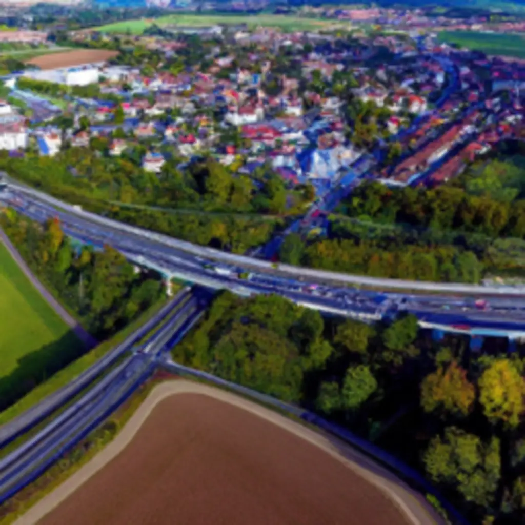 Verkehrskarte von Aschheim Bayern hervorhebend die verkehrstechnische Lage für den Zugang zu Schlüsselmärkten